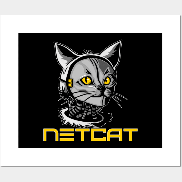 Cyber Security - Hacker - NetCat - Network Utility  V2 Wall Art by Cyber Club Tees